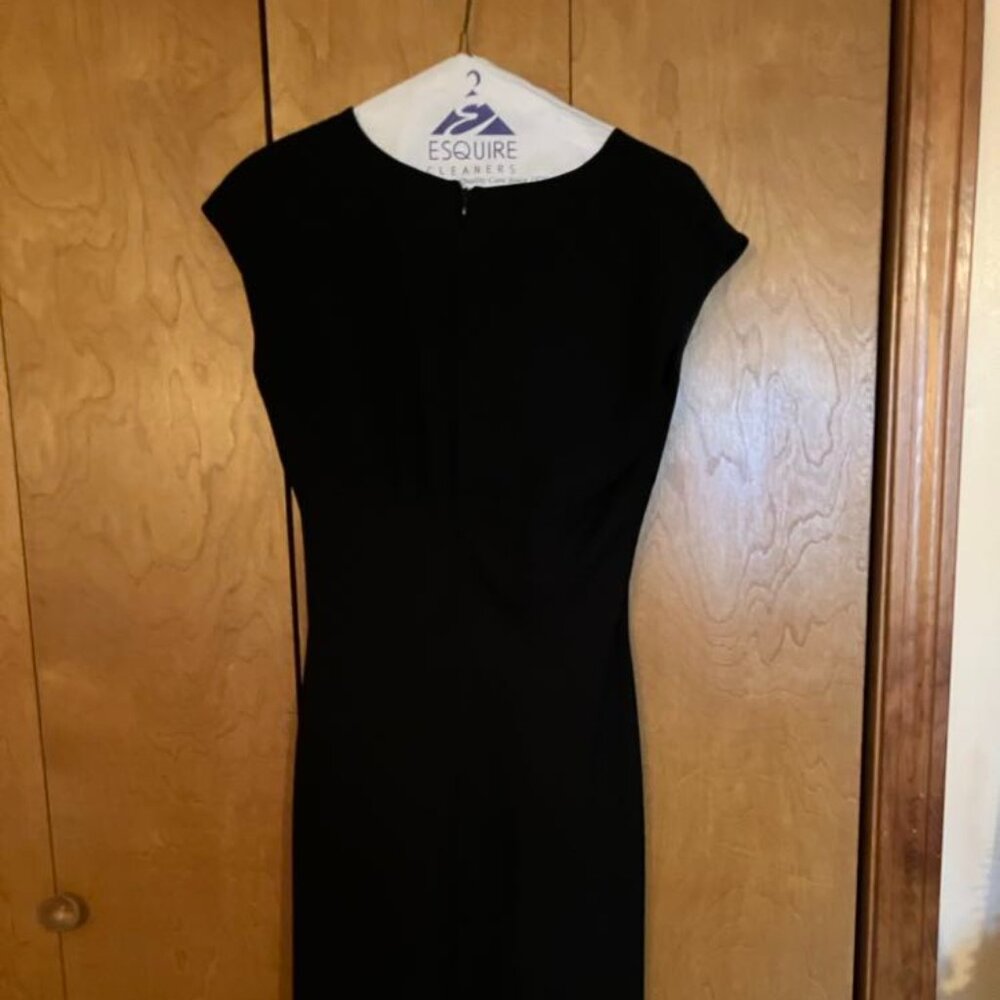 Mid to Long V Neck Black Dress